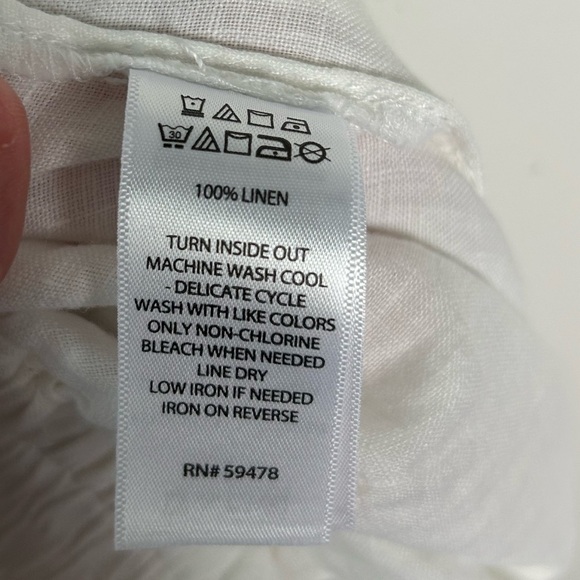 H by Halston Size M Women's White 100% Linen Shorts Beach Vacation Resort Summer - Picture 13 of 15